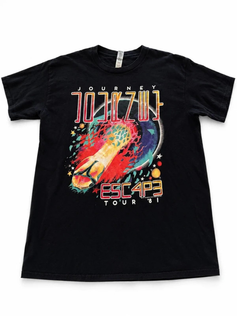 Journey Escape Tour '81 Band T-Shirt | Gildan | Size L | Classic Rock Tee